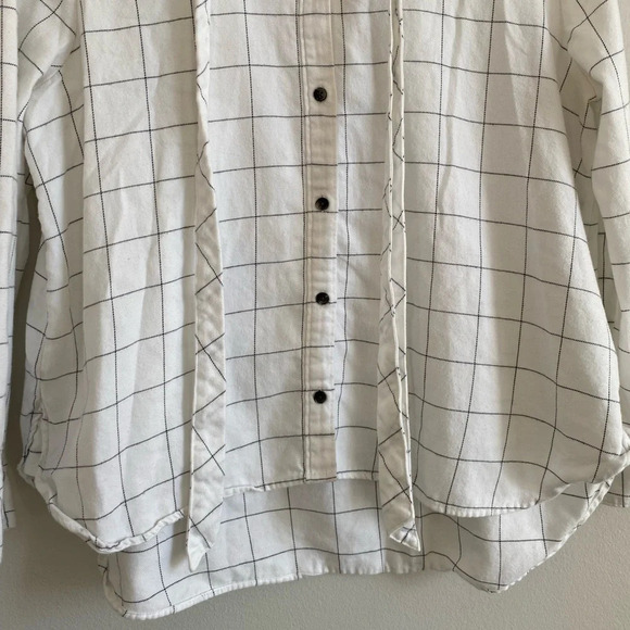 MADEWELL Cotton Flannel Boxy Fit  Button Up Striped Shirt Size M - Picture 4 of 11